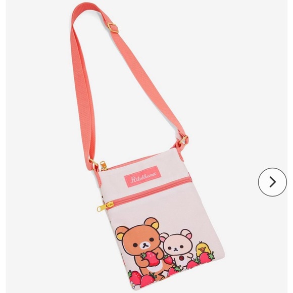Hot Topic Bags Nwt Rilakkuma Strawberry Trio Passport Pink Crossbody Bag Poshmark